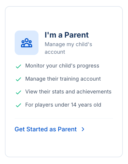 SuperSpeed parent account managing junior golfer training